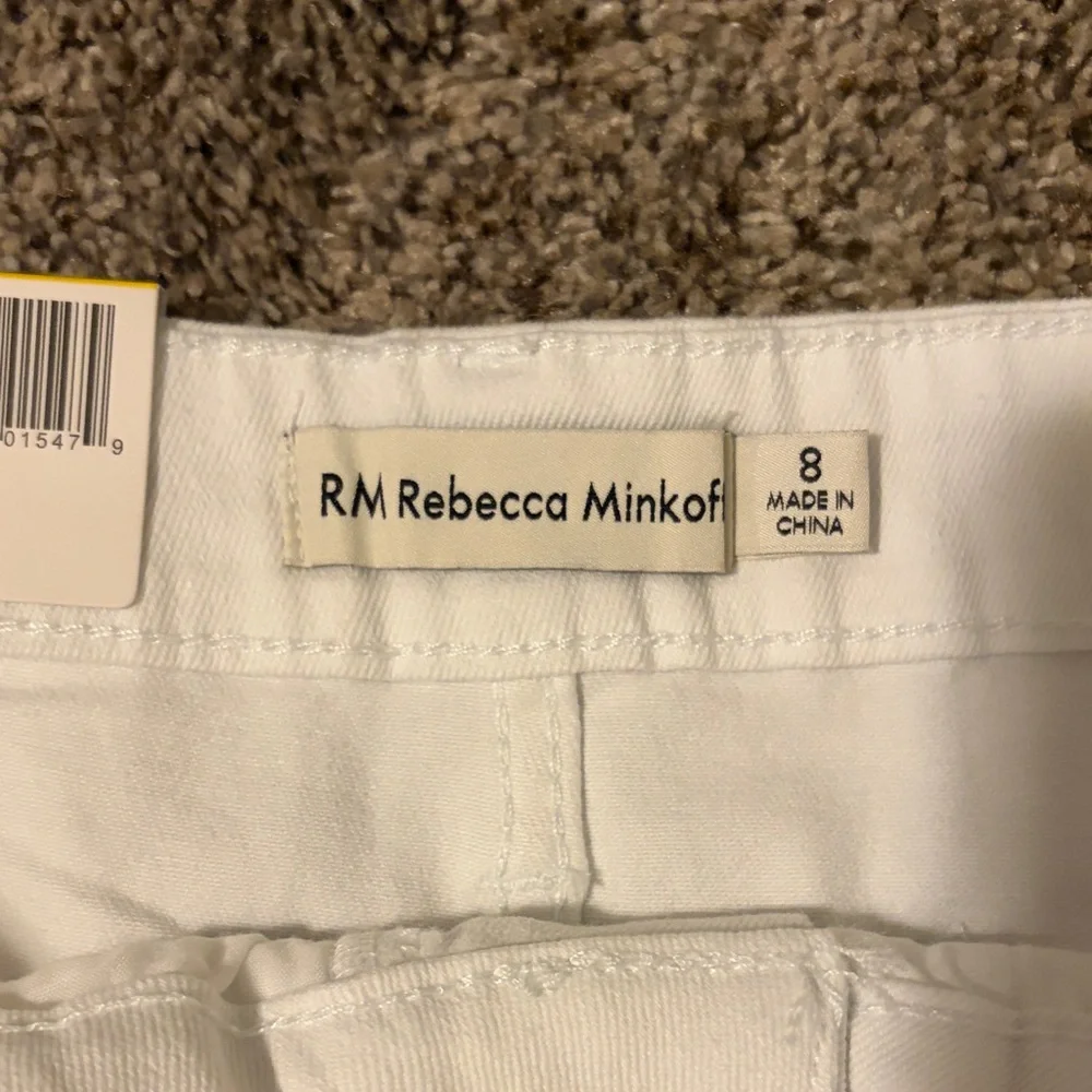 Rebecca Minkoff White High-Rise Cotton Shorts